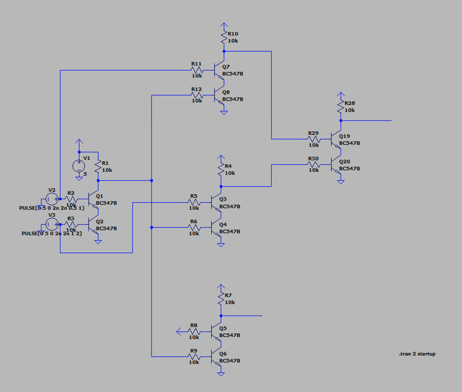 XOR and NAND gate circuit build from NAND gates