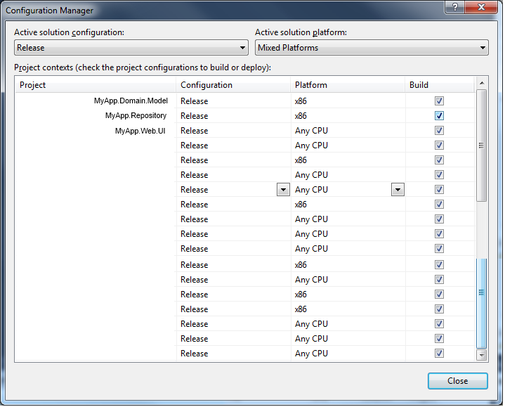 release build configuration