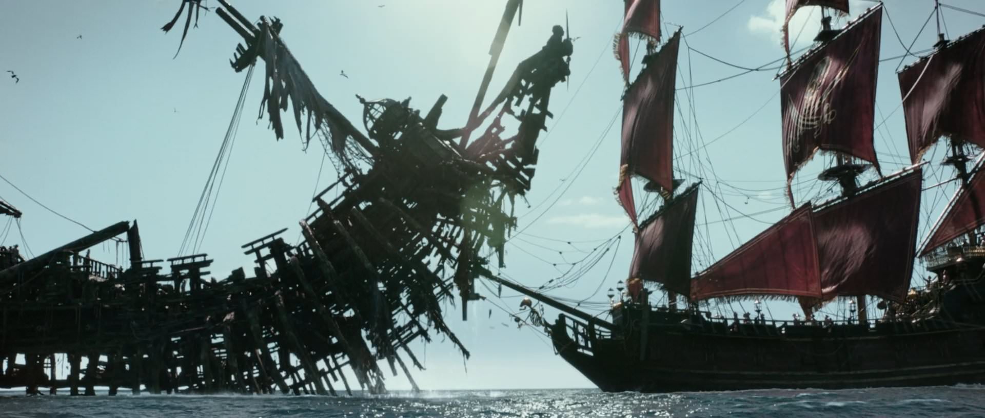 Silent Mary destroying pirate ship.