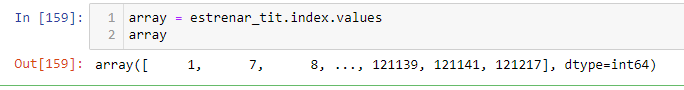 Array de indices