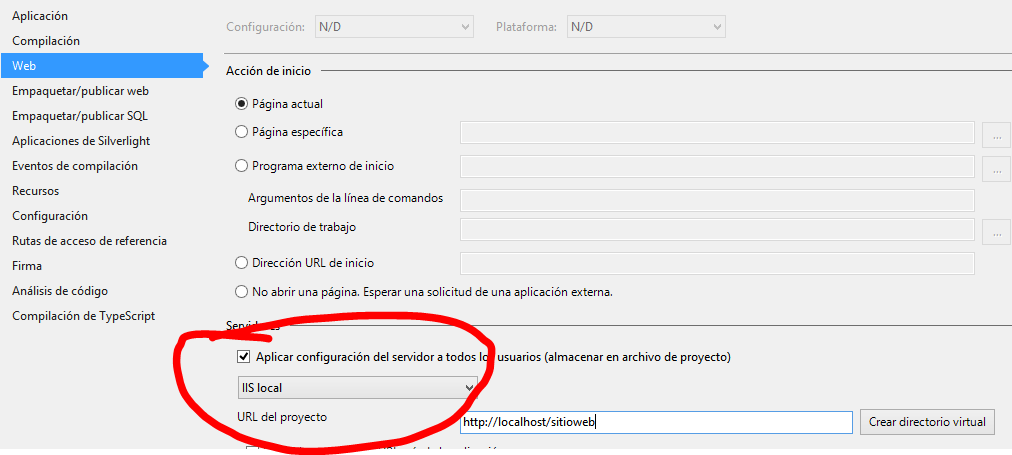 COnfiguración proyecto ASp.NET en IIS