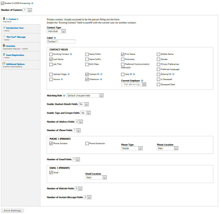 Webform CiviCRM tab