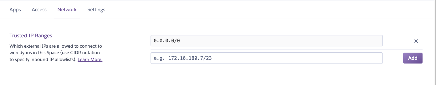 Heroku private space configuration