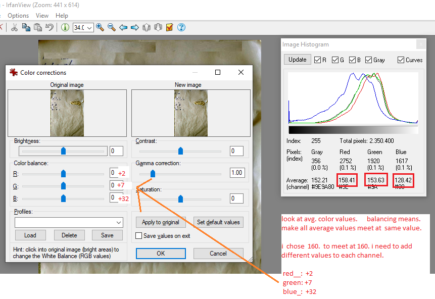 irfan-view color balance by viewing histogram