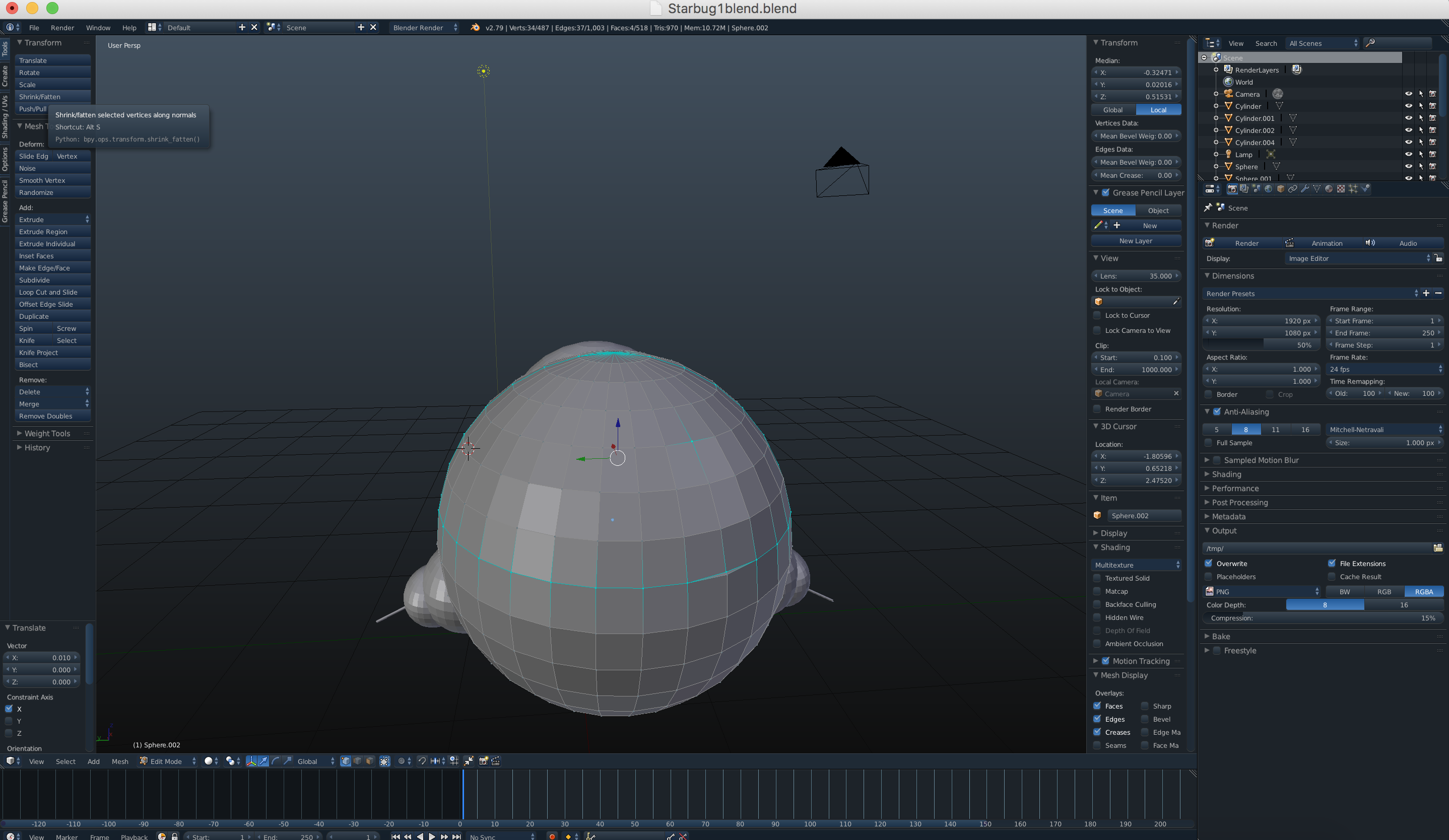 Screen shot of blender project i need to cut