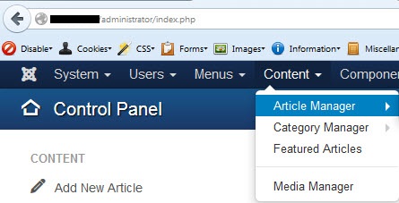 How to log into and edit a Joomla article