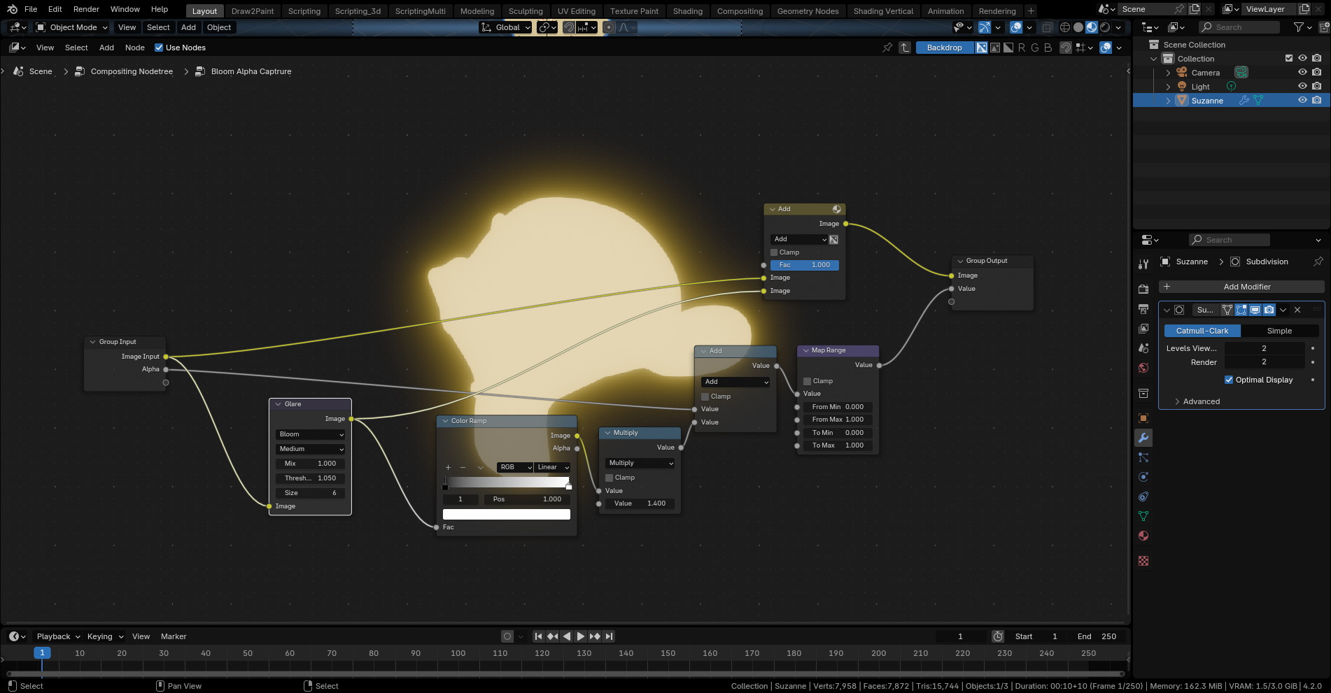 node group for bloom capture in transparent png