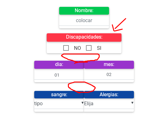 
Adjunto screenshot de los espacios que quiero reducir para que queden como el espacio entre "nombre" y "discapacidades":