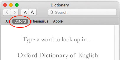 Dictionary screenshot - Renaming a tab button