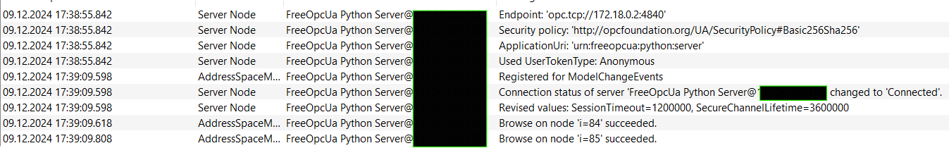 UaExpert logs with anonymous auth.