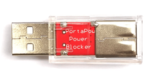 PortaPow USB power blocking connector