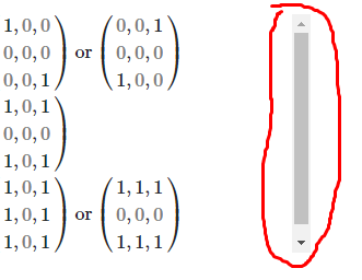 Scrollbar next to Mathjax block