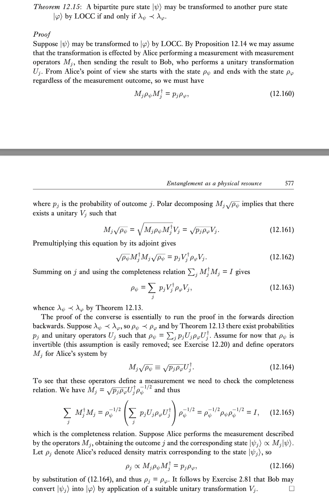 Theorem 12.15 in Nielsen-Chuang