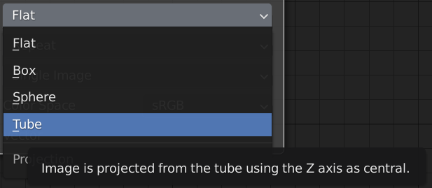 Changing to tube UV projection