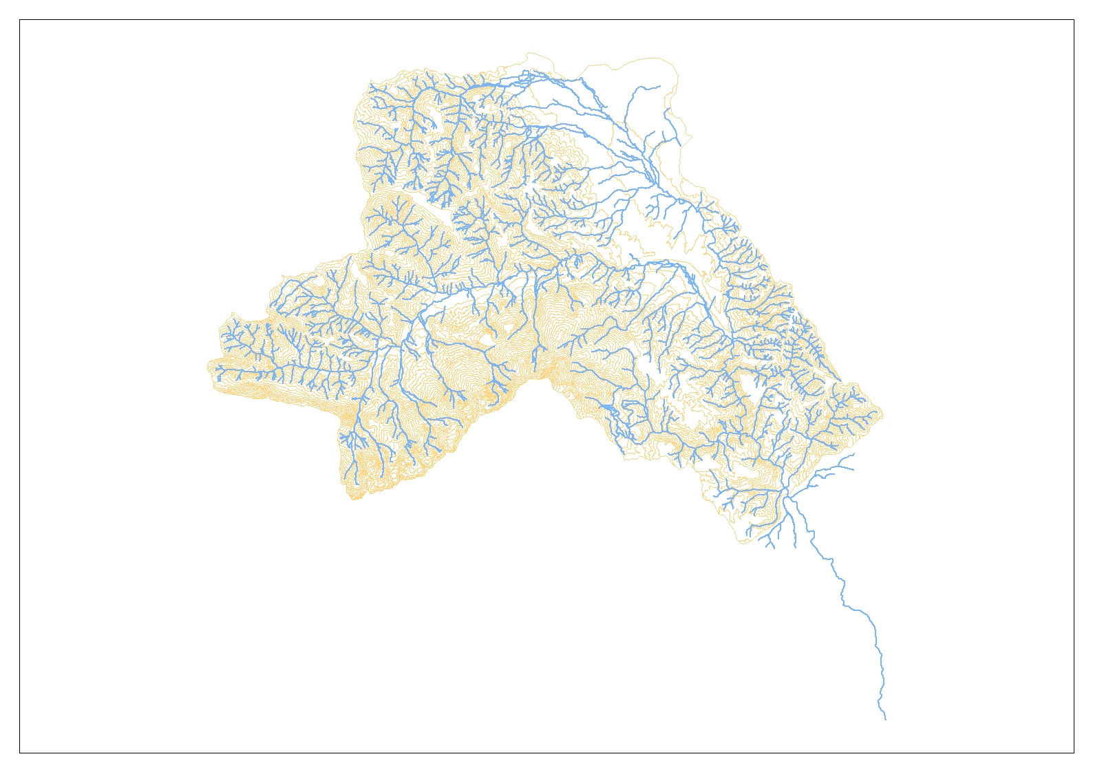 flowline+ contours in shapefile