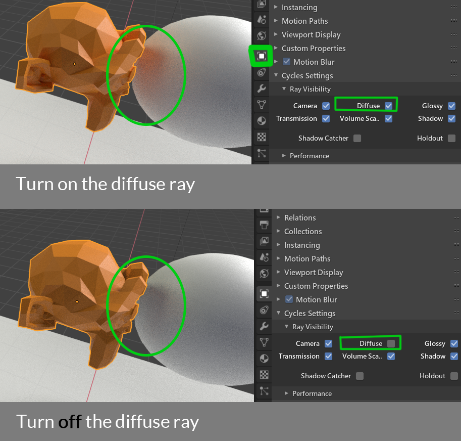 diffuse ray setting