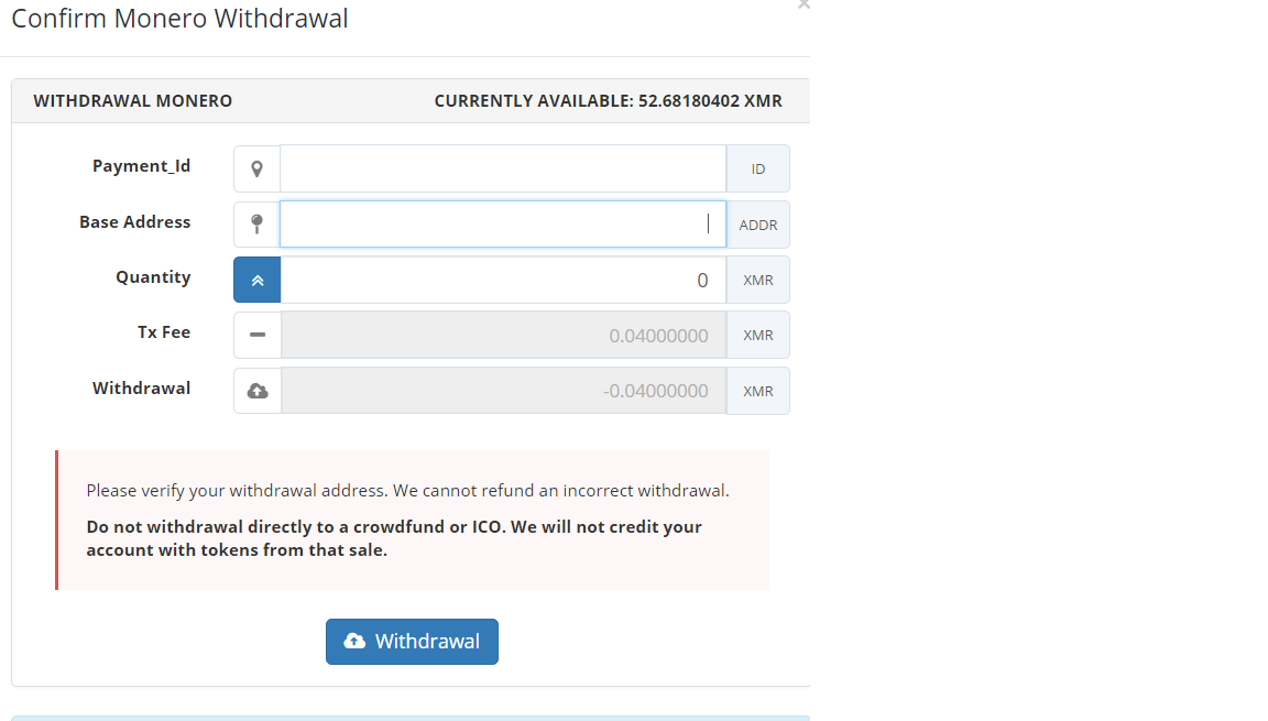 Bittrex xmr withdraw page