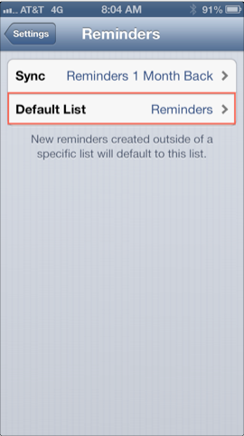 Choose Default List