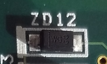 photo of unknown zener diode on a PCB