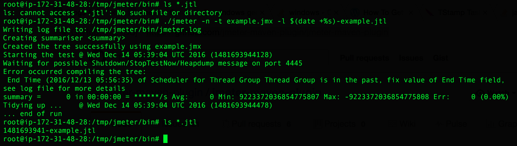 JMeter Command Line Timestamp Demp