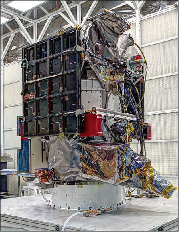 Photo of the DSCOVR spacraft at NASA/GSFC prior to shipment to Cape Canaveral, FL (image credit: NASA)