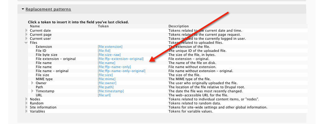 Token Replacement Patterns for Files