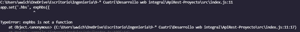 TypeError: exphbs is not a function