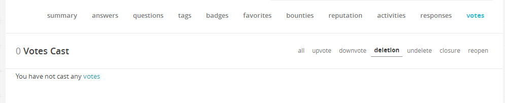 no deletion votes cast