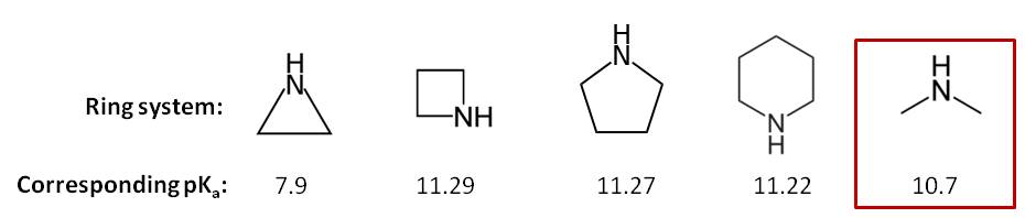 pKa of cyclic amines