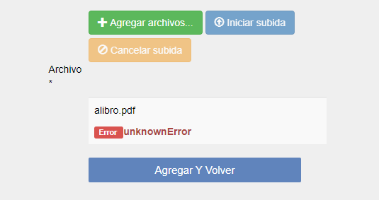 Error al subir pdf