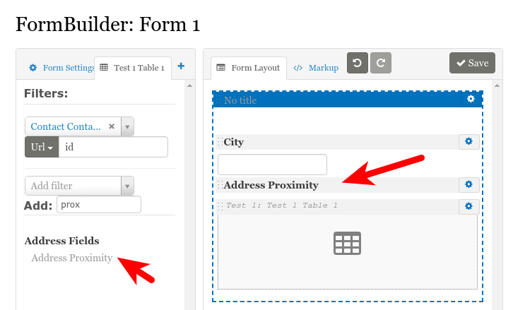 Form builder: insert the field