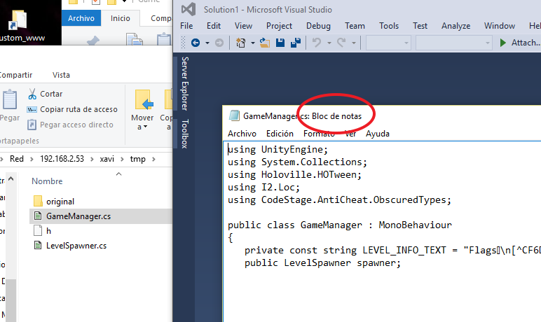 Visual Studio rejects to open the file and sends it into the NotePad