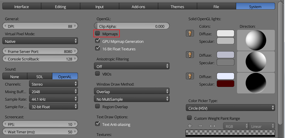 mip maps setting