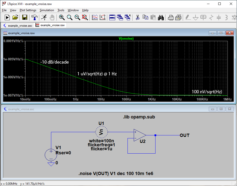 Example with voltage noise source