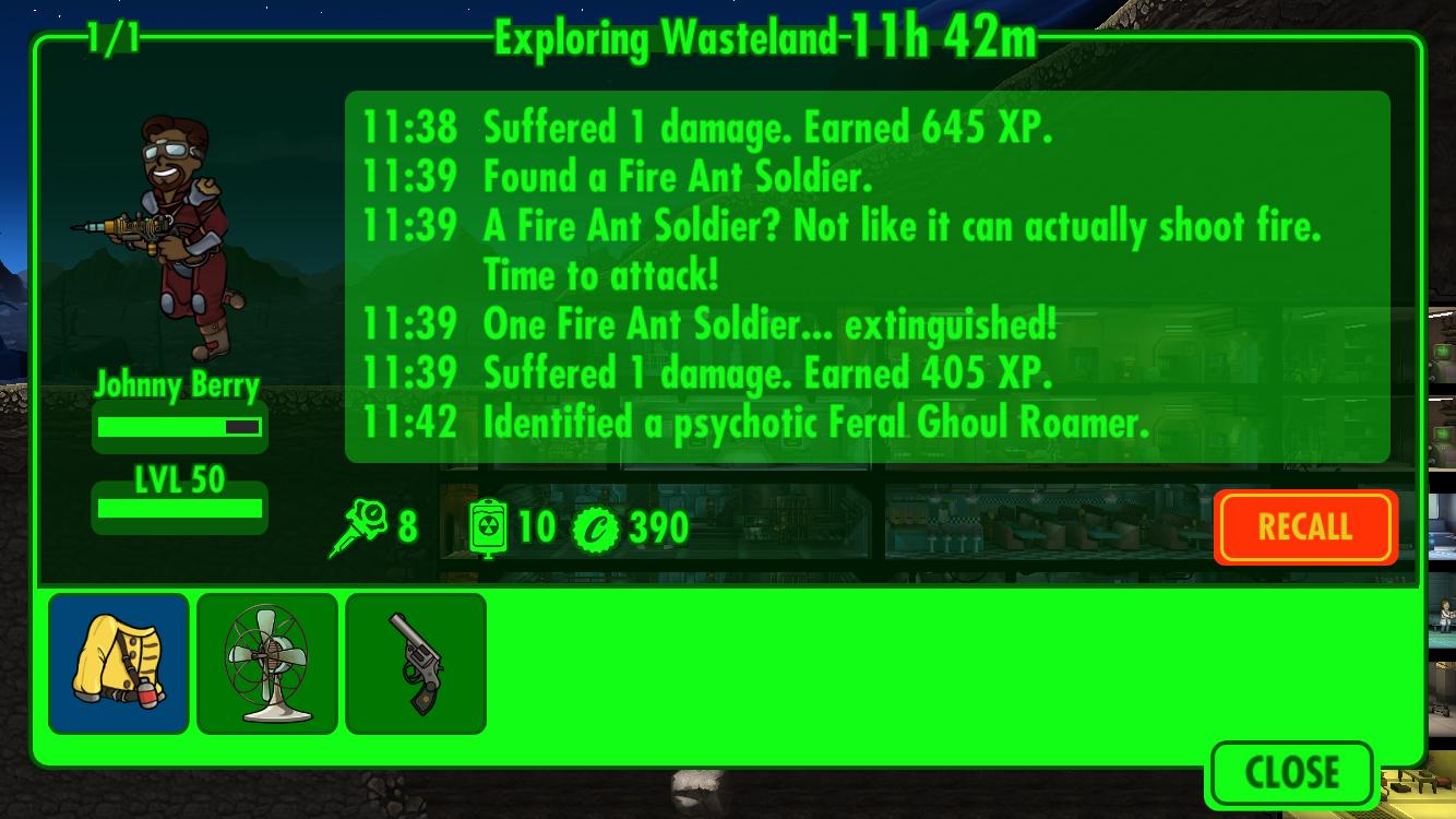 Exploring Wasteland 11h 42m, Three Items Collected