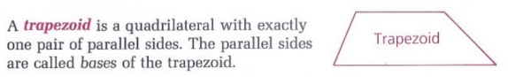 Some text (see transcription below) with a drawing of a trapezoid to the right. The trapezoid is labeled "Trapezoid".