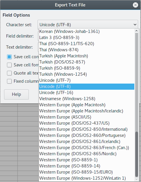 Encoding for CSV file