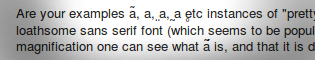 Another screenshot of diacritic rendering