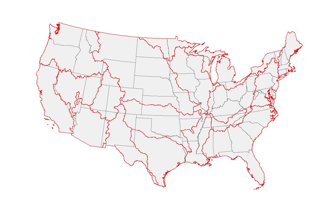 Watershed boundaries