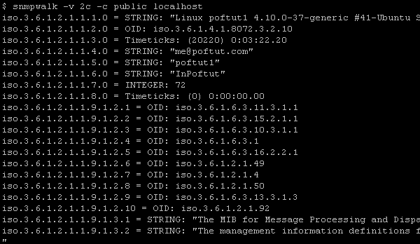 the result of a snmpwalk command