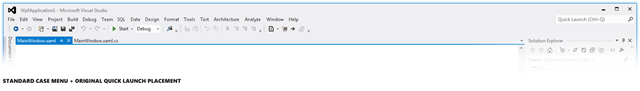 Visual Studio with lower case menus