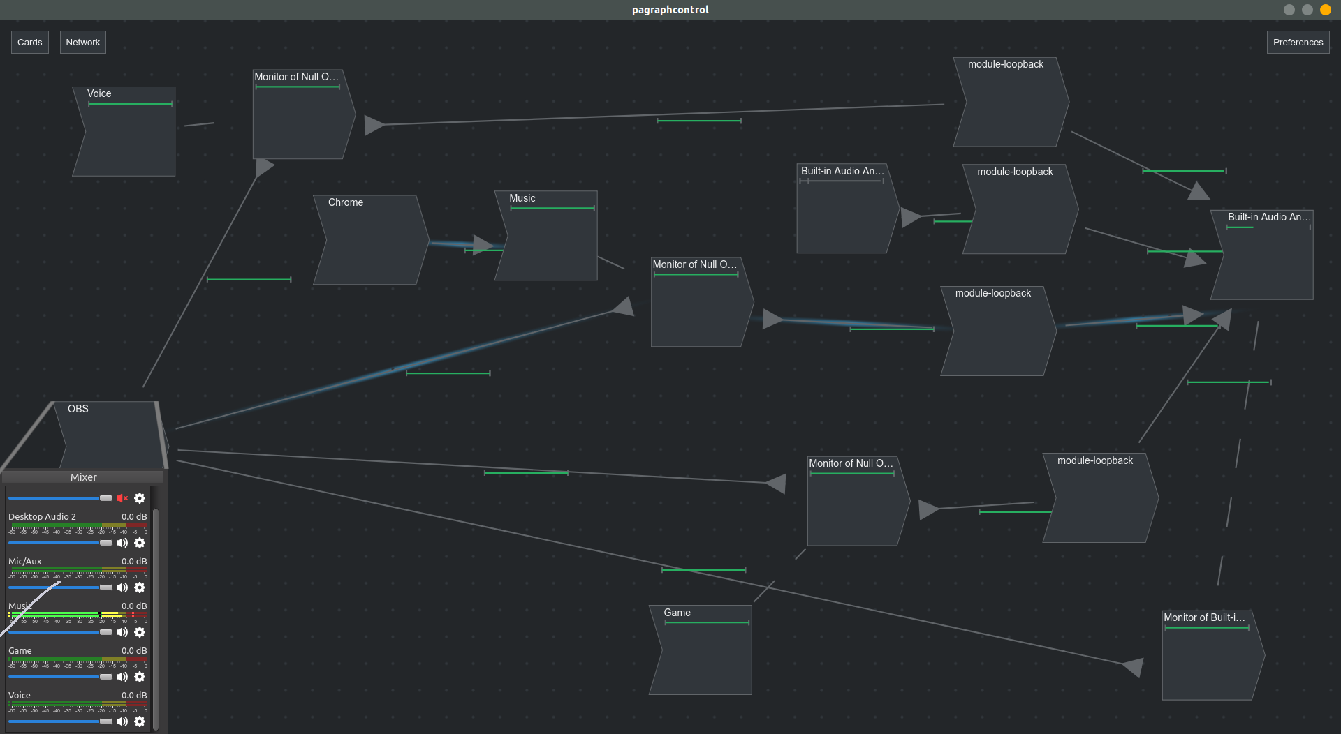 pagraphcontrol example showing complex audio routing setup as graph