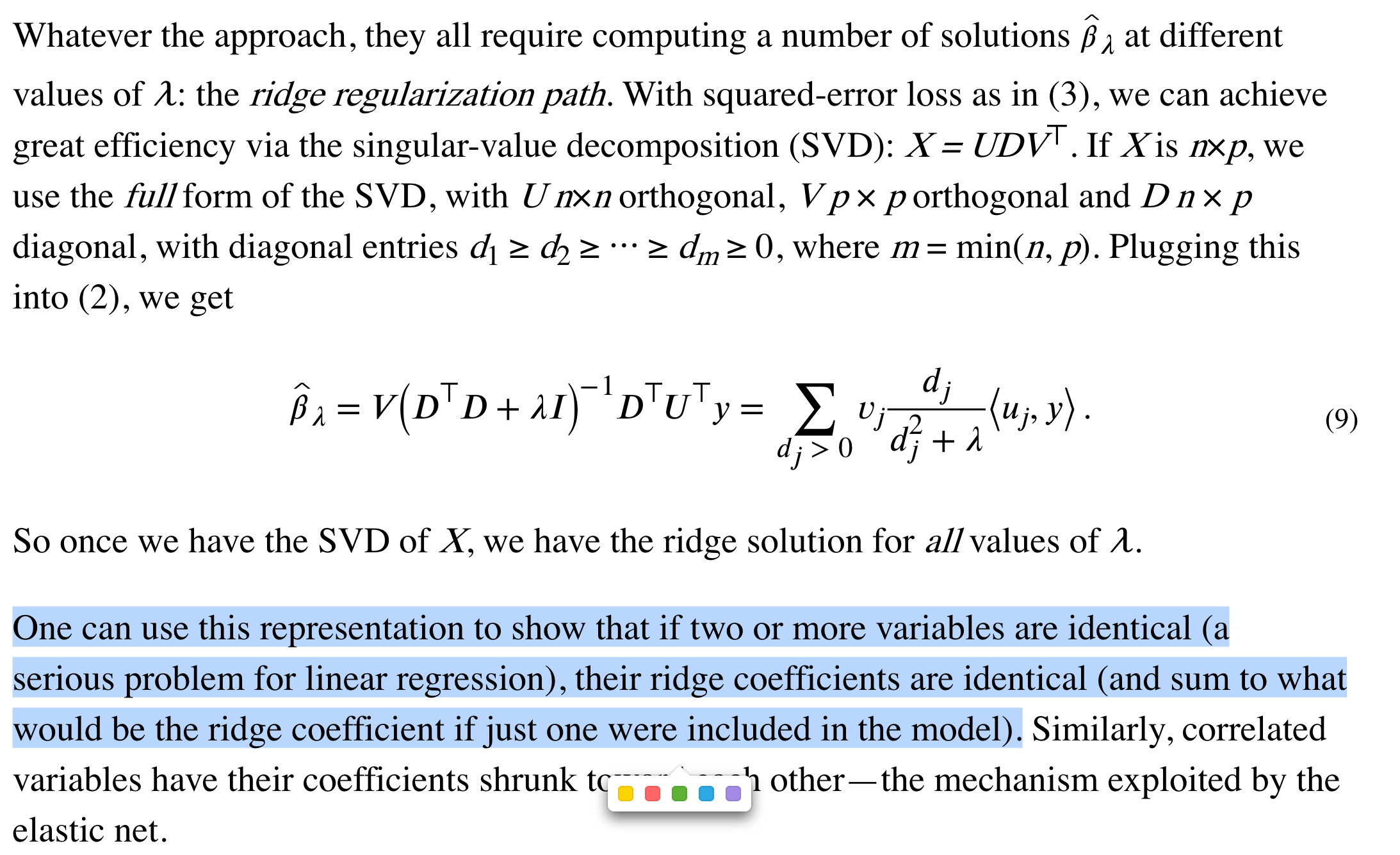 hastie ridge regression