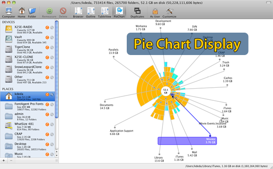 WhatSize Pie Chart Display