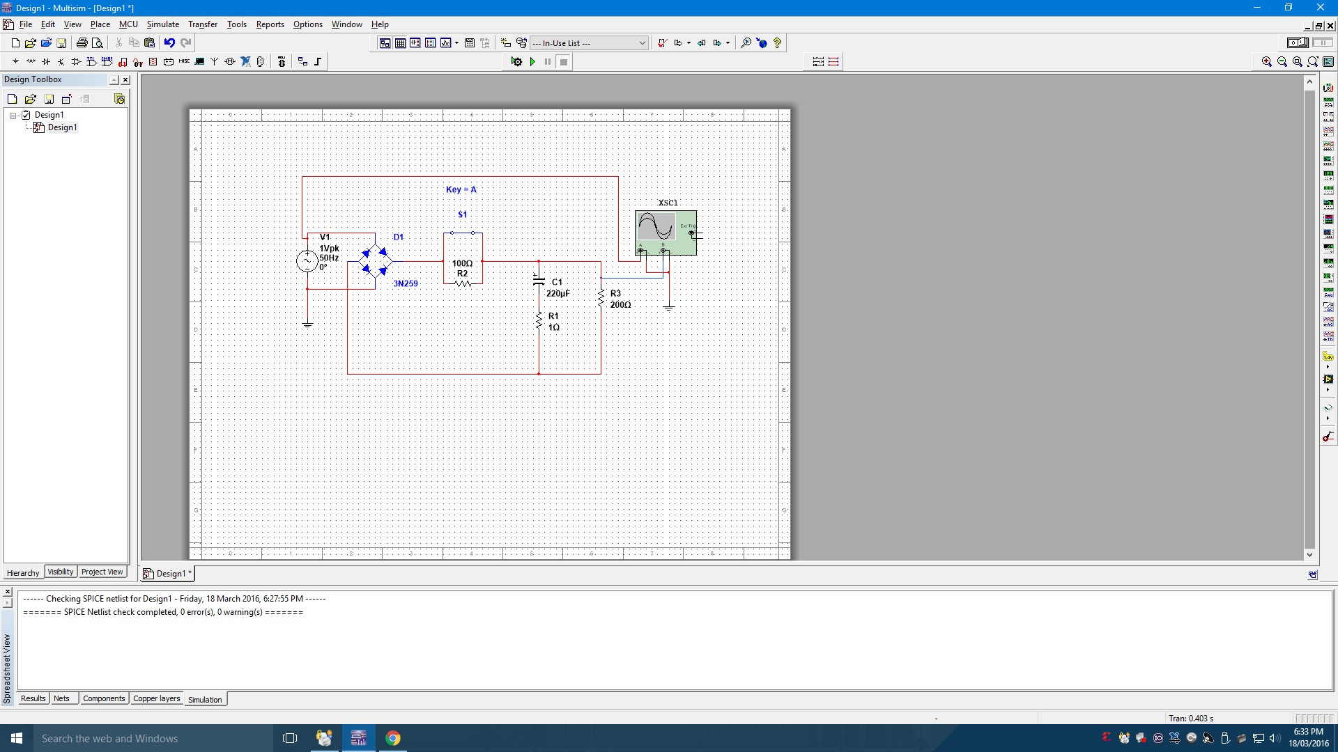 This is the circuit which is supposed to act as a full wave rectifier