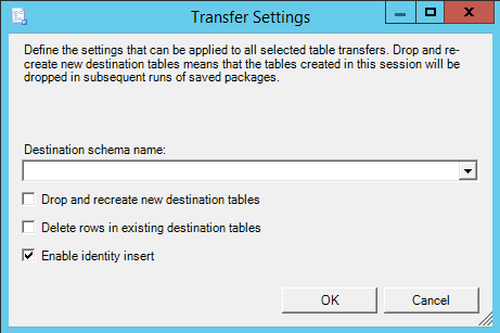 Transfer Settings