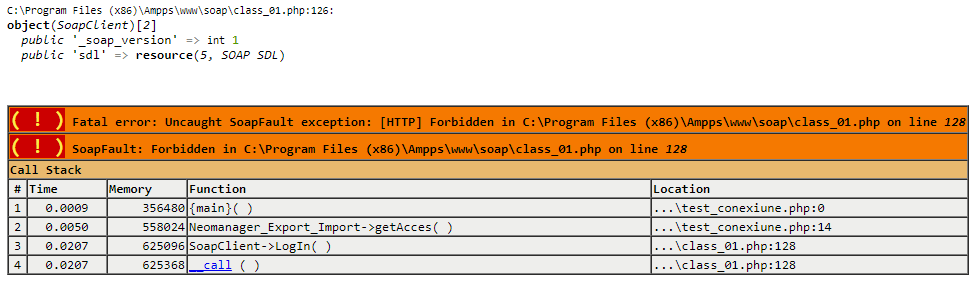 SoapFault: Forbidden in C:\Program Files (x86)\Ampps\www\soap\class_01.php on line 128