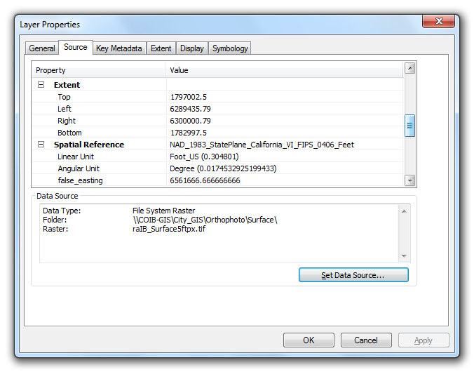 Raster Properties - Extents, Spatial Ref