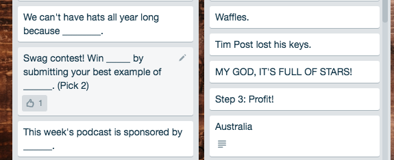 Trello Board with one card that has been upvoted