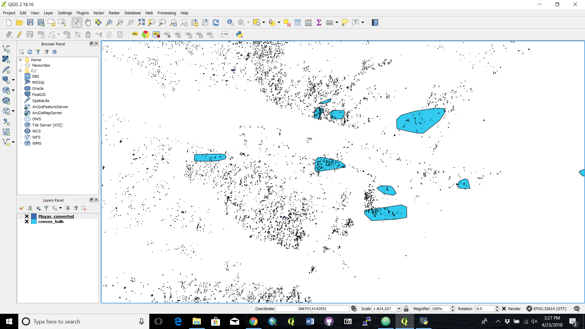 Intersection visible in Qgis